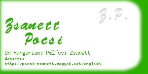 zsanett pocsi business card